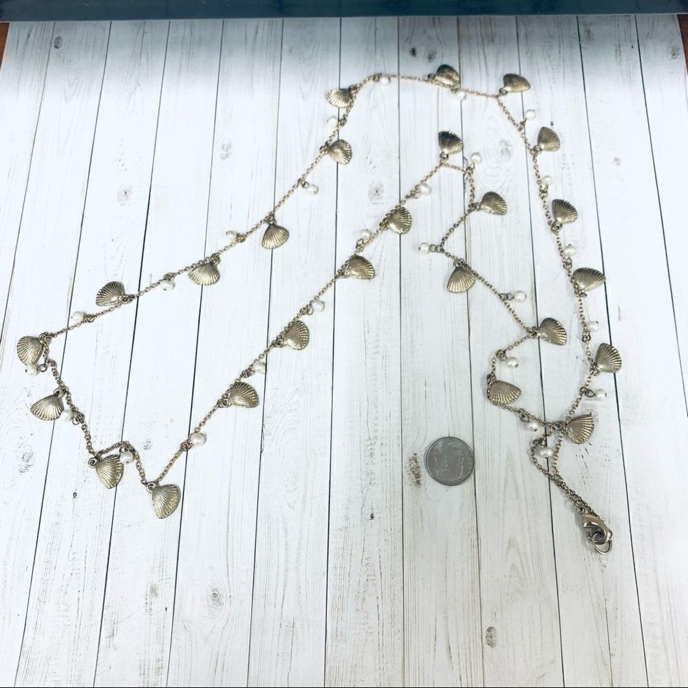 Gold Shells and Pearls Necklace